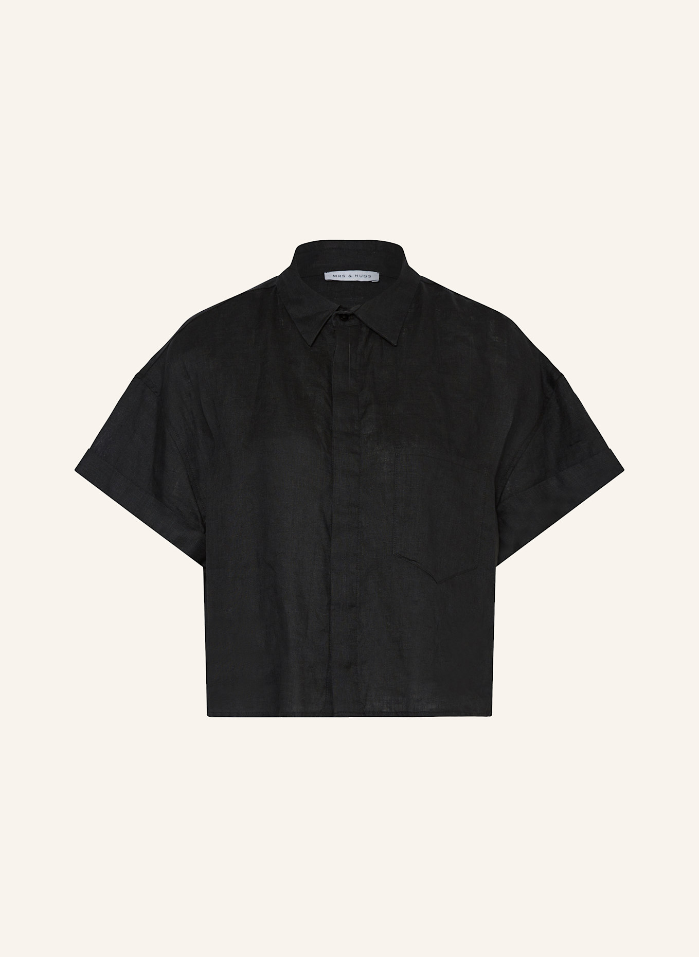 Блузка-Рубашка свободного покроя из льна Mrs & Hugs, черный
Блузка-Рубашка свободного покроя из льна Mrs & Hugs, черный