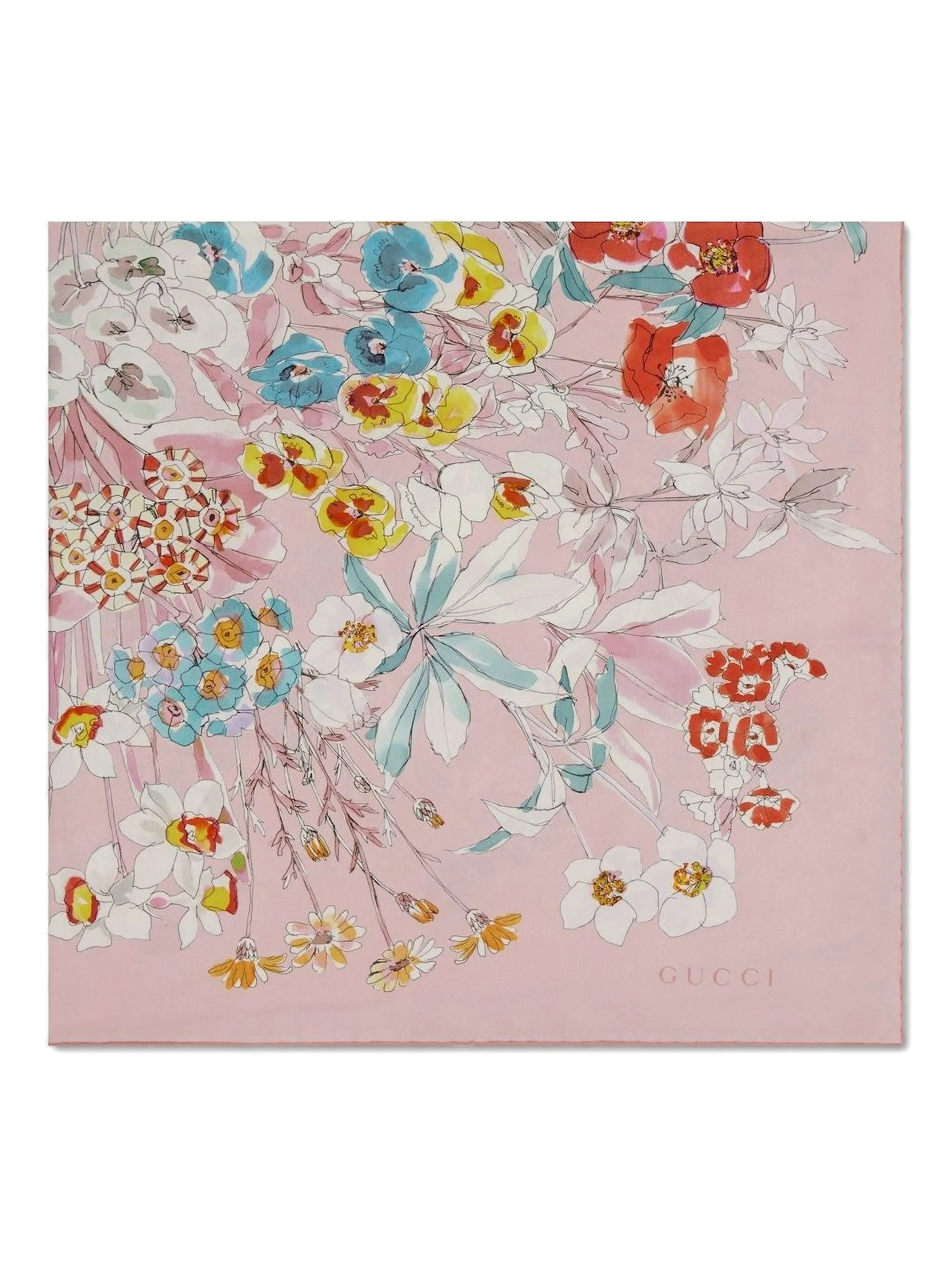 Шелковый платок с цветочным принтом Gucci, розовый
Шелковый платок с цветочным принтом Gucci, розовый