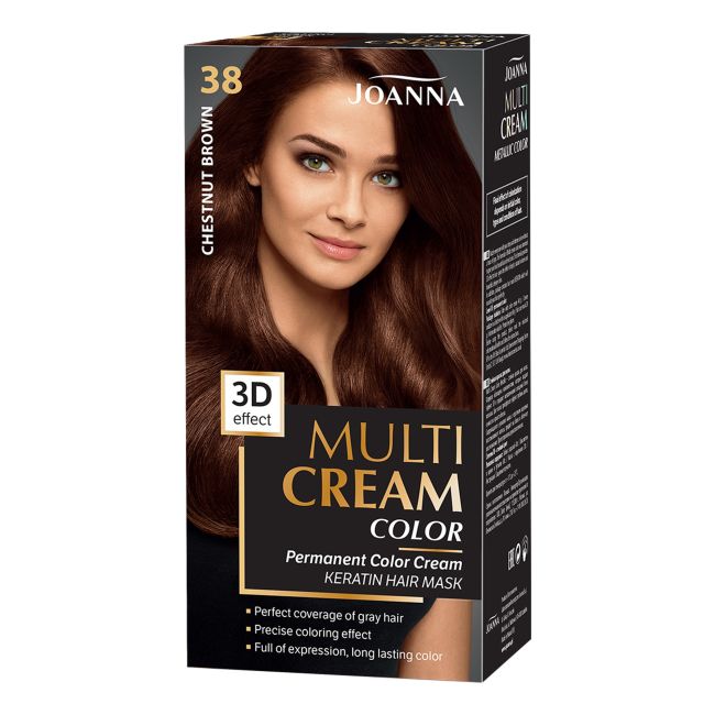 Мульти крем-краска для волос Joanna, цвет 38 chestnut brown
Мульти крем-краска для волос Joanna, цвет 38 chestnut brown
