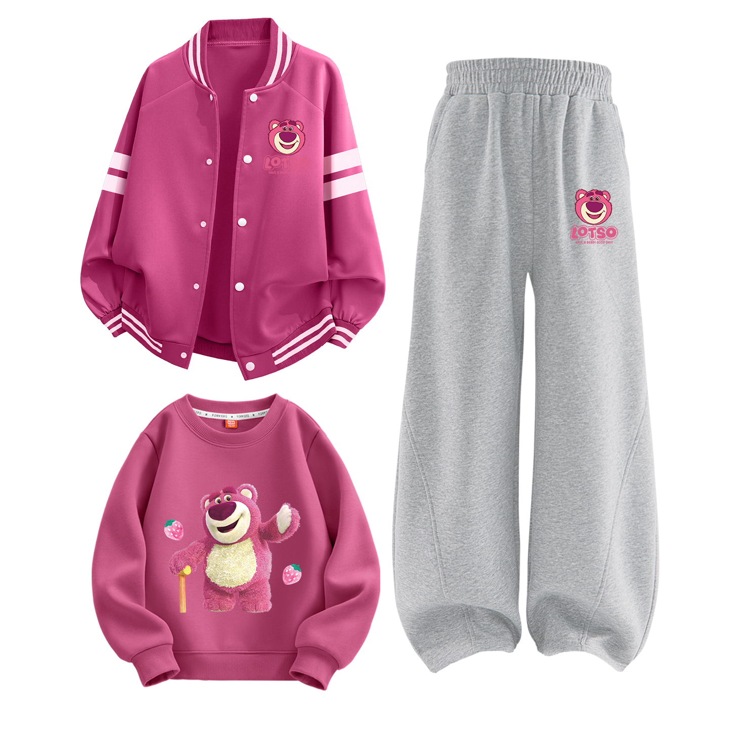 Детская повседневная спортивная одежда с круглым вырезом Moderate Disney, di yuxin bear k розовый красный+di yuxin bear k светло-heather серый+di rong su bear berry красный
Детская повседневная спортивная одежда с круглым вырезом Moderate Disney, di yuxin bear k розовый красный+di yuxin bear k светло-heather серый+di rong su bear berry красный