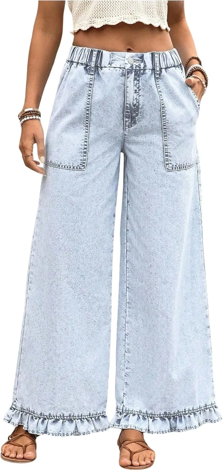 WDIRARA Женские джинсы плюс сайз с высокой талией и широкими штанинами
WDIRARA Женские джинсы плюс сайз с высокой талией и широкими штанинами