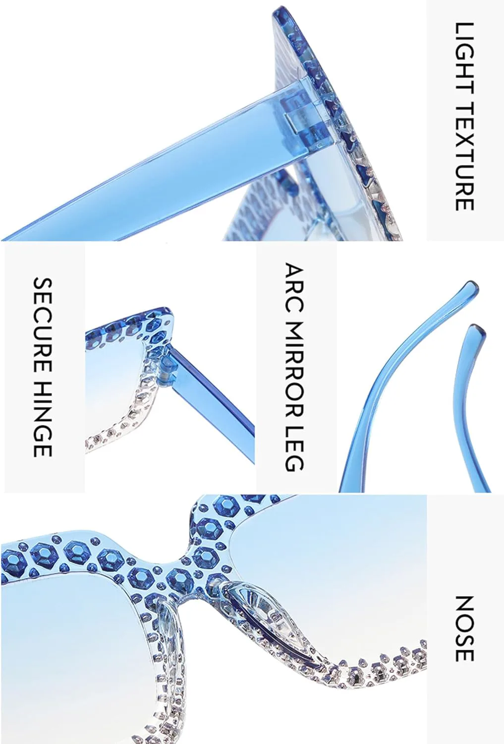 Женские солнцезащитные очки Bullabulling с крупными сверкающими кристаллами, квадратной оправой и толстым каркасом, градиентным покрытием и стразами, Clear
Женские солнцезащитные очки Bullabulling с крупными сверкающими кристаллами, квадратной оправой и толстым каркасом, градиентным покрытием и стразами, Clear