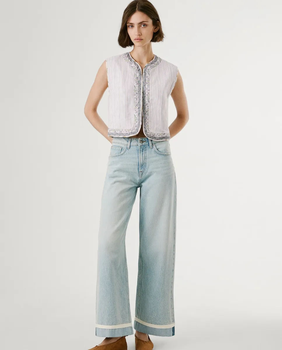 Женские джинсы с высокой посадкой и широкой штаниной Pepe Jeans, светло-голубой
Женские джинсы с высокой посадкой и широкой штаниной Pepe Jeans, светло-голубой