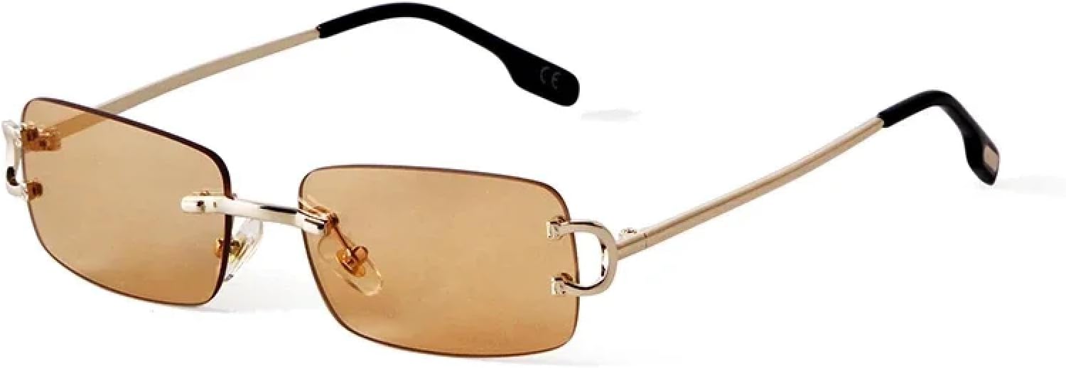 Солнцезащитные очки в стиле ретро, прямоугольные, без оправы, для женщин и мужчин, маленькая квадратная оправа из золотистого металла, солнцезащитные очки Tea Shades с защитой от УФ-излучения UV400 WNCKSQ, C4 Gold Yellow
Солнцезащитные очки в стиле ретро, прямоугольные, без оправы, для женщин и мужчин, маленькая квадратная оправа из золотистого металла, солнцезащитные очки Tea Shades с защитой от УФ-излучения UV400 WNCKSQ, C4 Gold Yellow