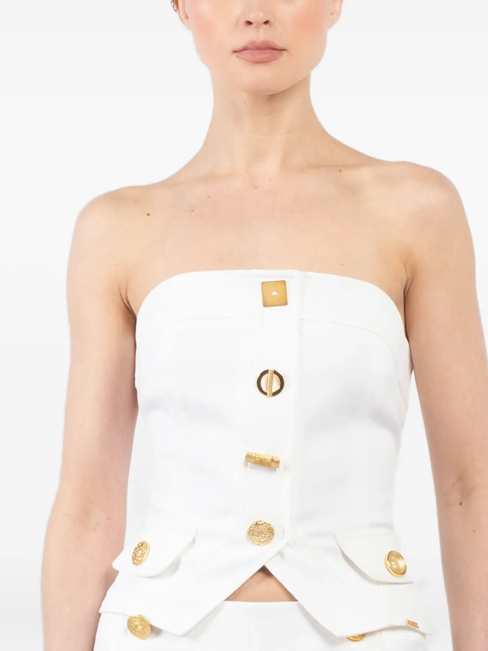 Топ с декоративными пуговицами Françoise, белый
Топ с декоративными пуговицами Françoise, белый