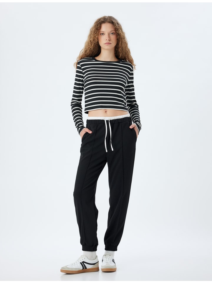 Тканевые брюки KOTON, черный 
Тканевые брюки KOTON, черный