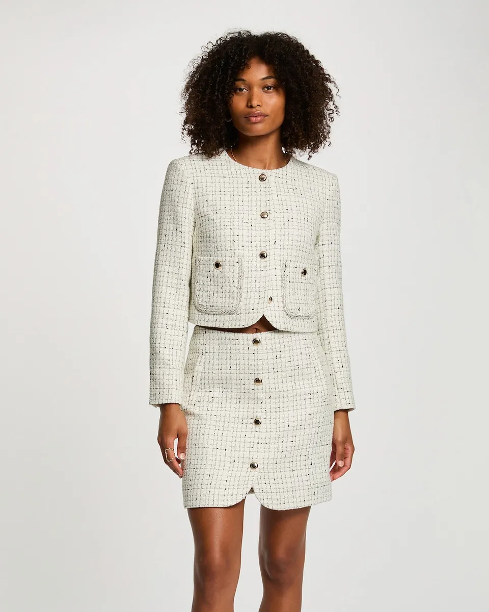 Женская приталенная куртка с круглым вырезом Morgan, белый
Женская приталенная куртка с круглым вырезом Morgan, белый