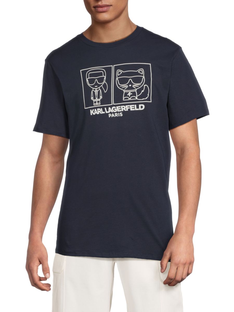 Футболка из хлопка с графическим принтом Karl Lagerfeld Paris, темно-синий
Футболка из хлопка с графическим принтом Karl Lagerfeld Paris, темно-синий