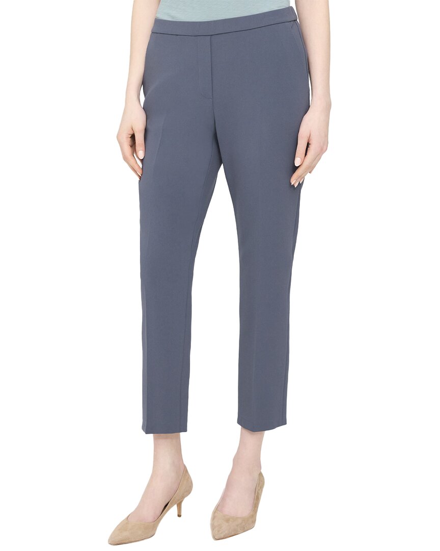 Теория Креп Трика Брюки на резинке Theory, синий 
Теория Креп Трика Брюки на резинке Theory, синий