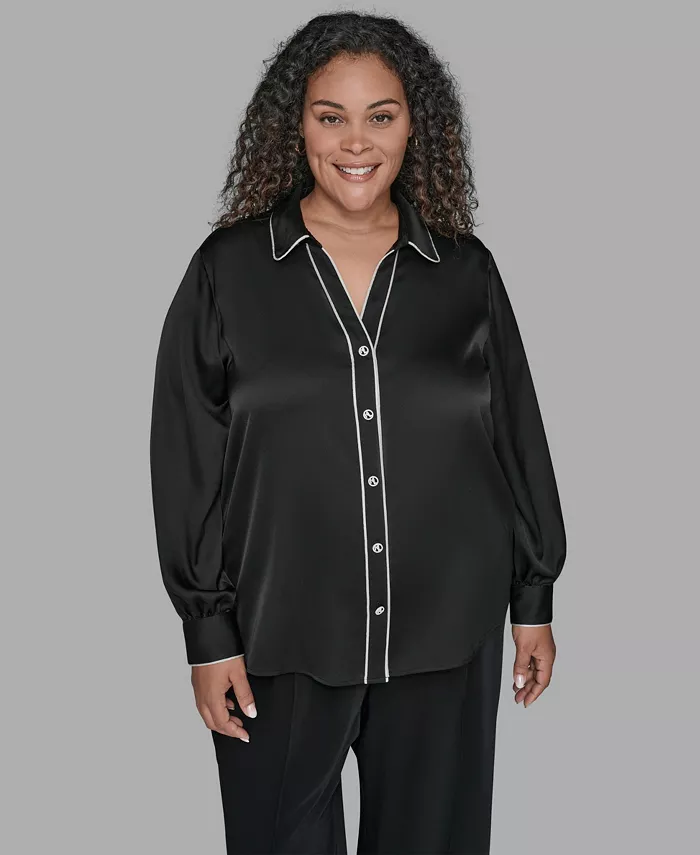 KARL LAGERFIELD PARIS блузка с длинными рукавами и контрастной планкой больших размеров Karl Lagerfeld Paris, черный
KARL LAGERFIELD PARIS блузка с длинными рукавами и контрастной планкой больших размеров Karl Lagerfeld Paris, черный