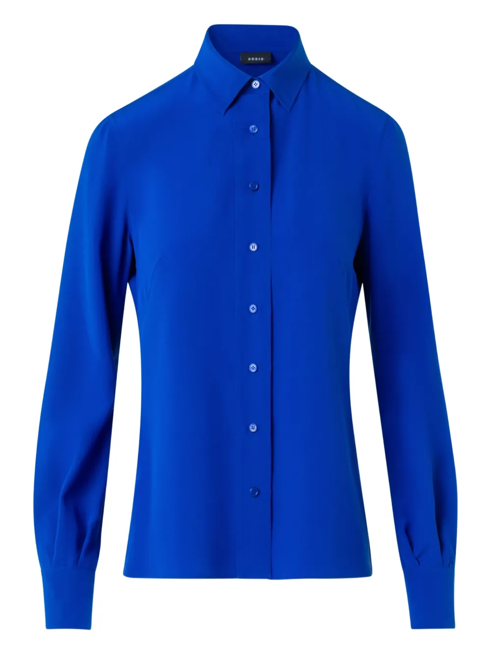 Топ на пуговицах с воротником Akris, синий
Топ на пуговицах с воротником Akris, синий