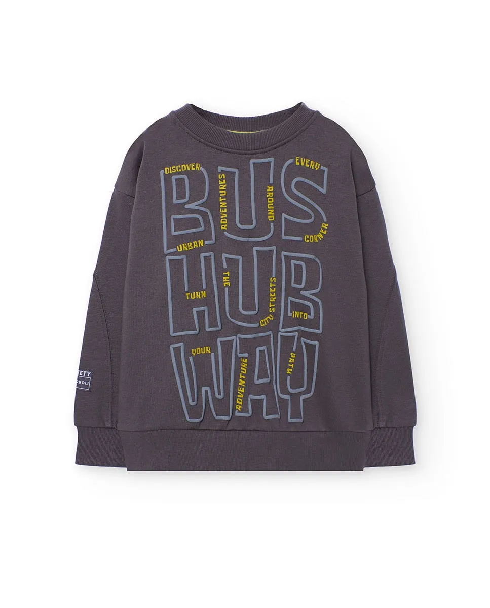 Детская толстовка с рисунком на передней части и круглым вырезом Boboli, темно-серый
Детская толстовка с рисунком на передней части и круглым вырезом Boboli, темно-серый