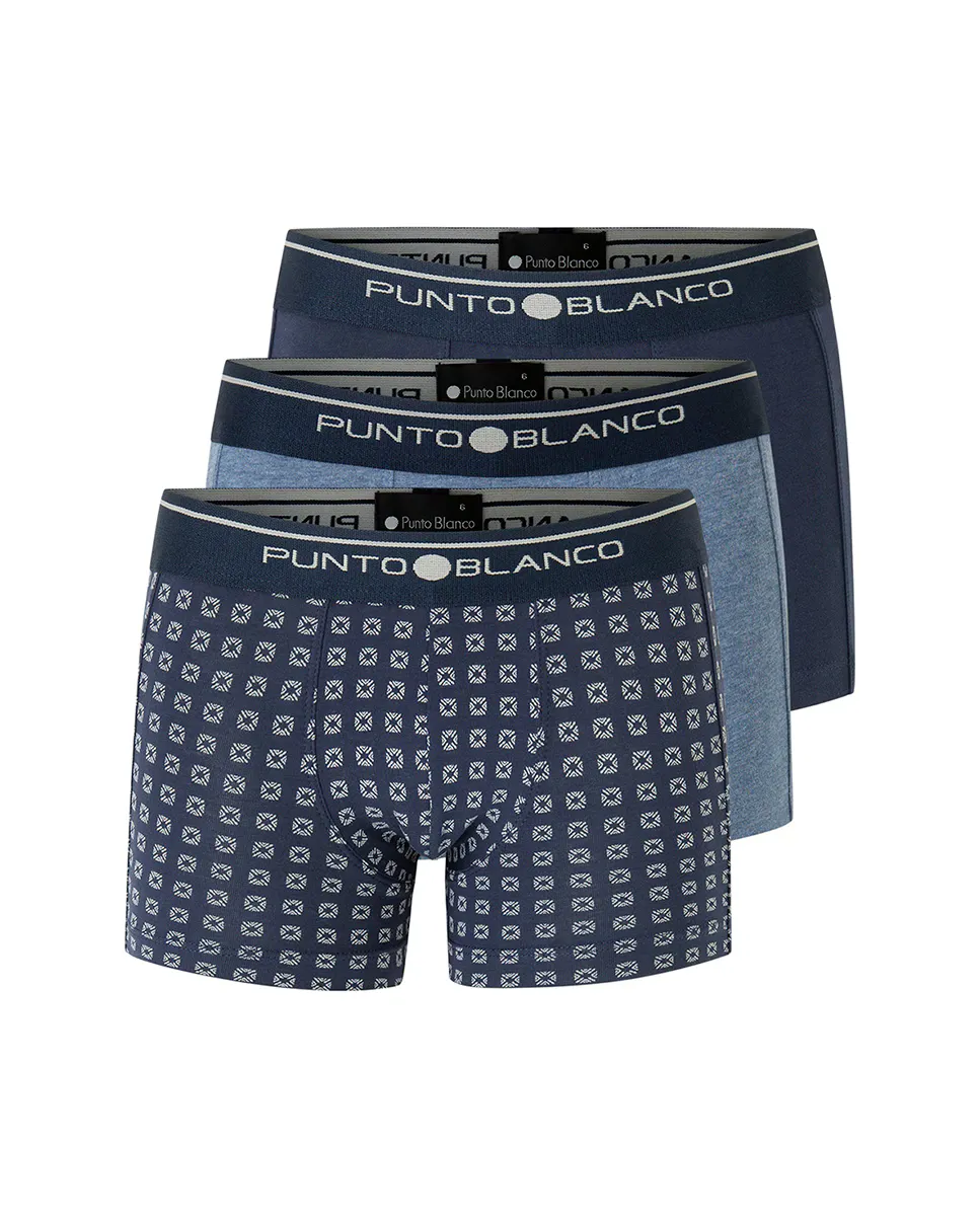 В комплекте 3 разноцветных боксера для мальчика с логотипом на поясе Punto Blanco
В комплекте 3 разноцветных боксера для мальчика с логотипом на поясе Punto Blanco