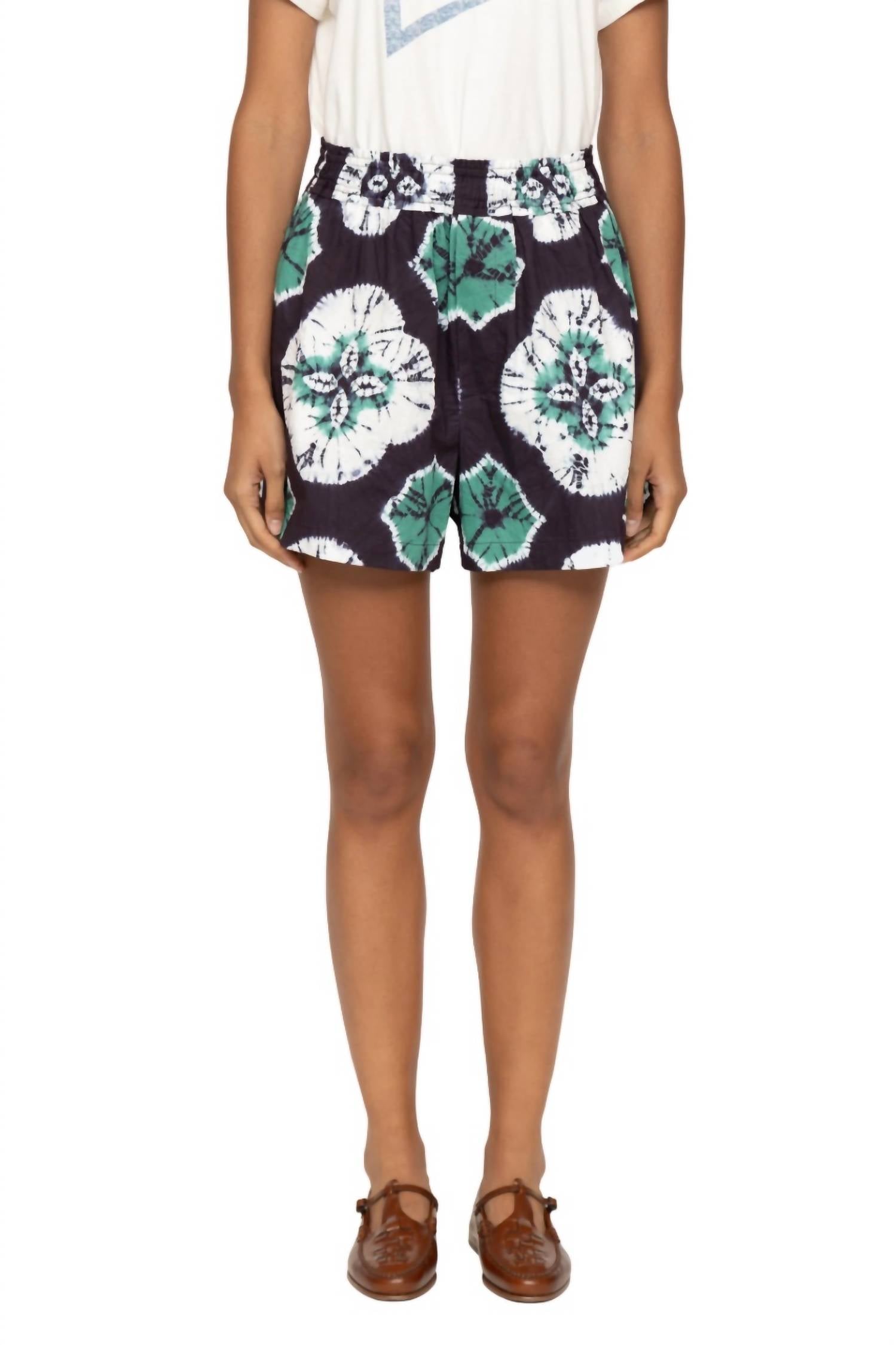 Короткие шорты Aveline в бирюзовом цвете с узором «тай-дай» SEA 
Короткие шорты Aveline в бирюзовом цвете с узором «тай-дай» SEA