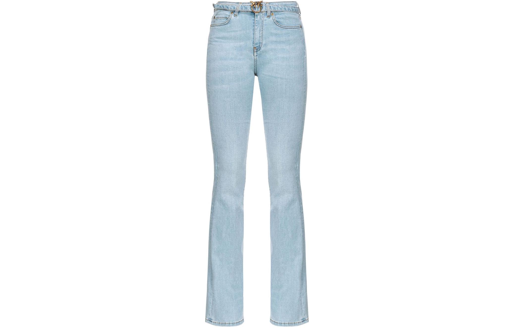 Джинсы-клеш с поясом и пряжкой с логотипом PINKO, светло-голубой
Джинсы-клеш с поясом и пряжкой с логотипом PINKO, светло-голубой