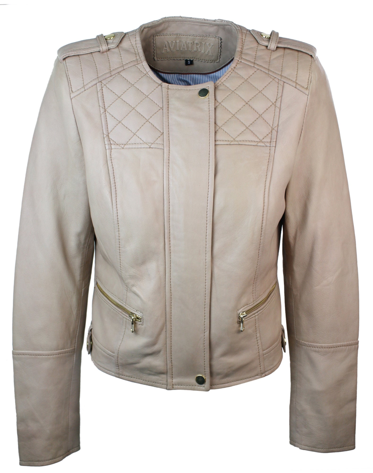 Приталенная кожаная байкерская куртка TruClothing, бежевый
Приталенная кожаная байкерская куртка TruClothing, бежевый