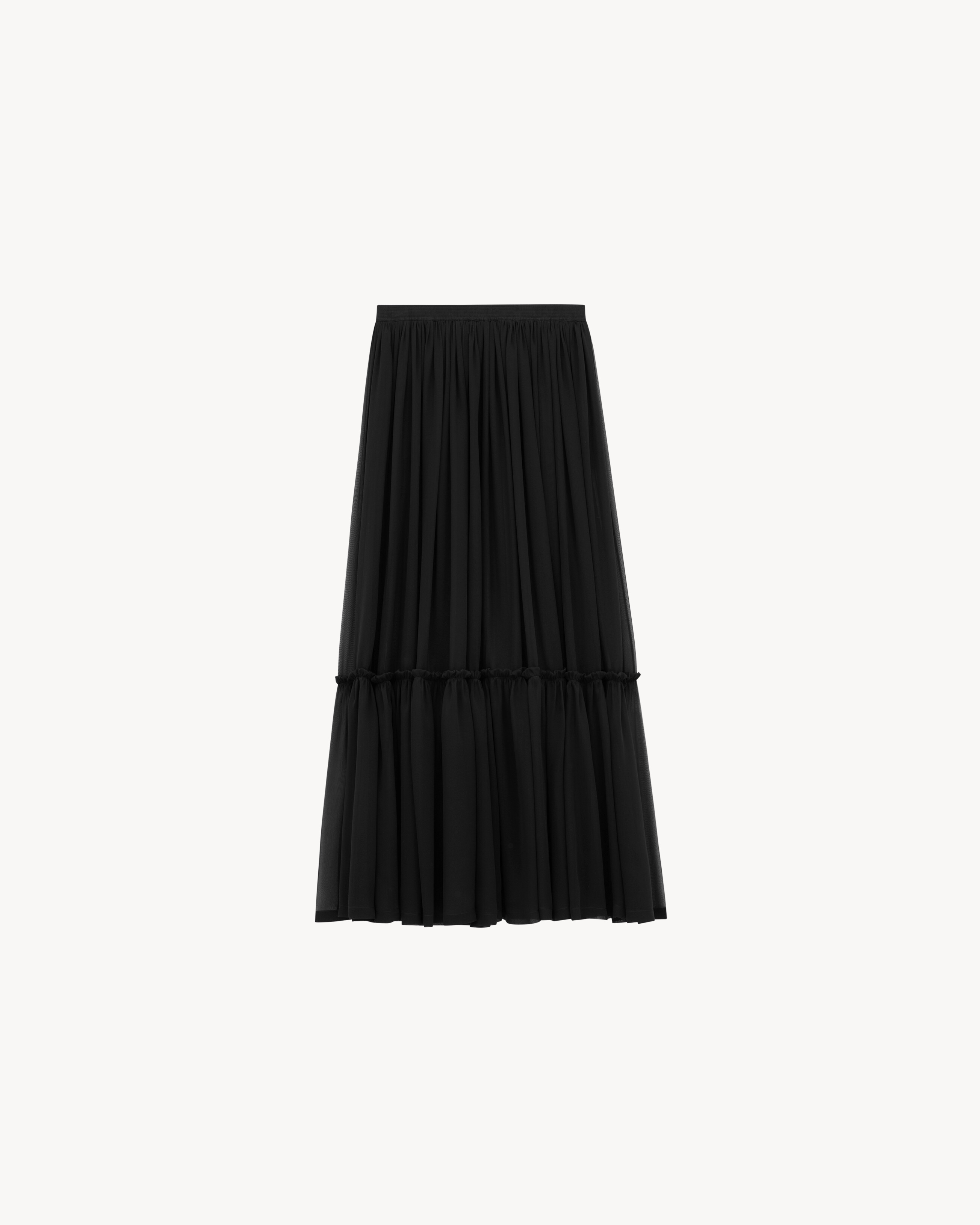 Юбка с оборками из шелкового креп-муслина SAINT LAURENT, черный
Юбка с оборками из шелкового креп-муслина SAINT LAURENT, черный