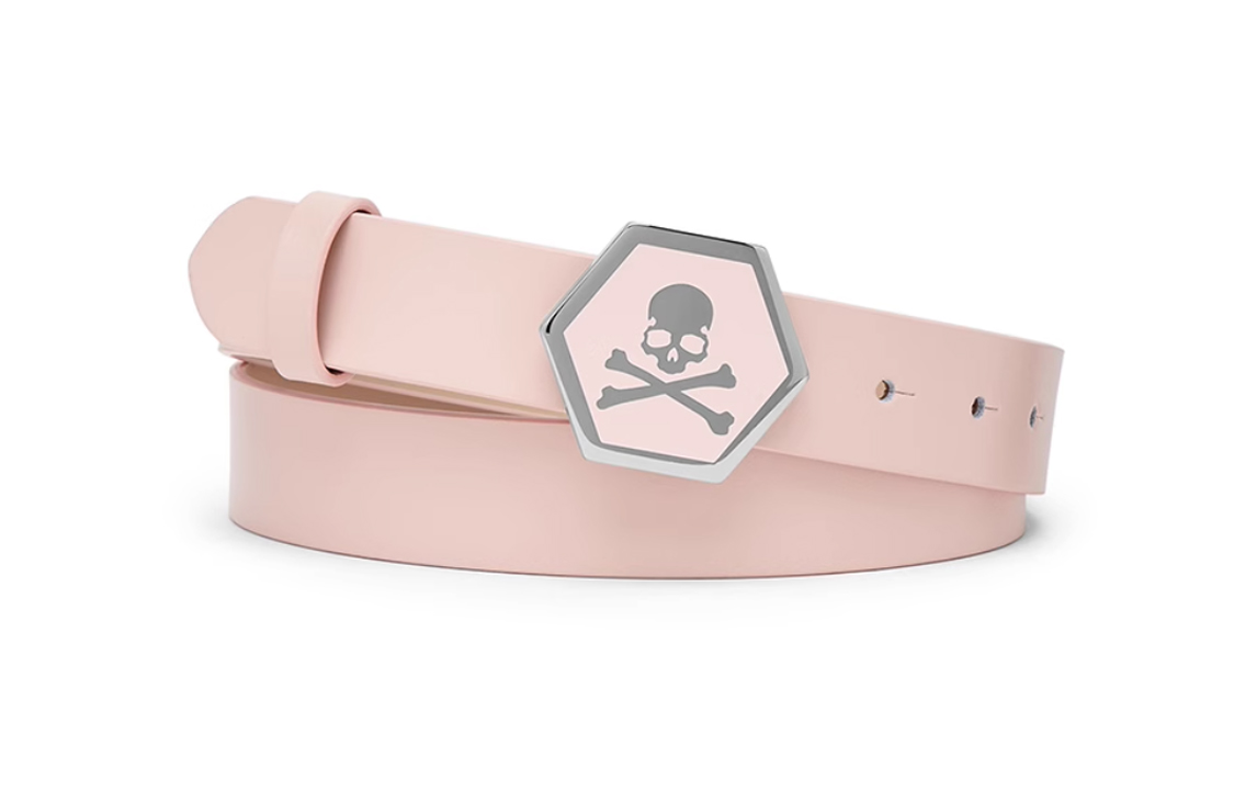 Кожаный пояс с изображением черепа Philipp Plein, розовый
Кожаный пояс с изображением черепа Philipp Plein, розовый