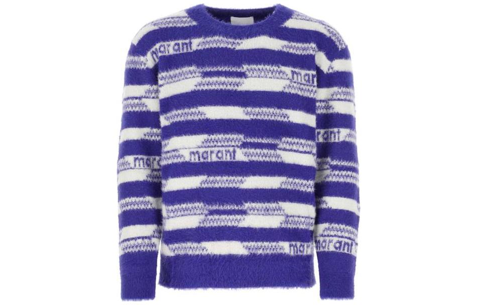 Вязаный джемпер с интарсией логотипа Isabel Marant, синий
Вязаный джемпер с интарсией логотипа Isabel Marant, синий
