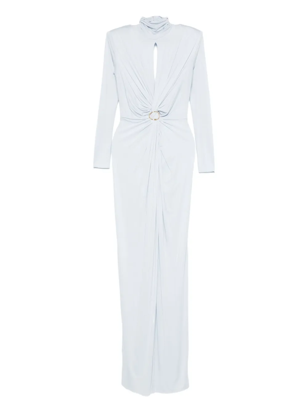 Длинное платье Red Carpet с высоким воротом и закрученным спереди Elisabetta Franchi, синий 
Длинное платье Red Carpet с высоким воротом и закрученным спереди Elisabetta Franchi, синий