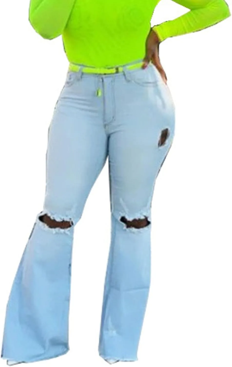 Женские рваные джинсы с расклешенным низом и эластичным поясом DGHM-JLMY
Женские рваные джинсы с расклешенным низом и эластичным поясом DGHM-JLMY