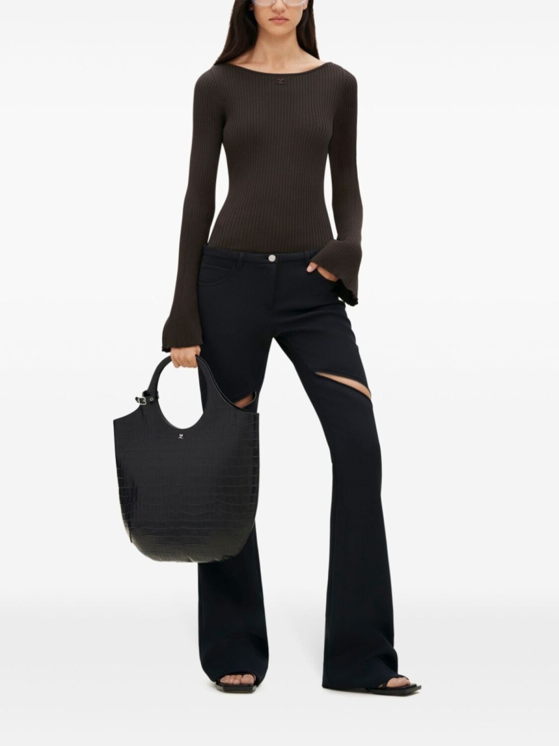 Courrèges джемпер в рубчик с вырезом-лодочкой, коричневый
Courrèges джемпер в рубчик с вырезом-лодочкой, коричневый