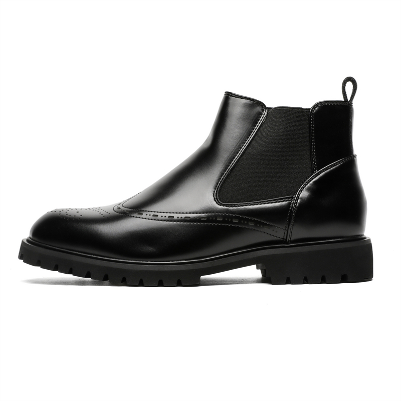 WEISHIBANGWEI Короткие мужские ботинки челси, черные 
WEISHIBANGWEI Короткие мужские ботинки челси, черные