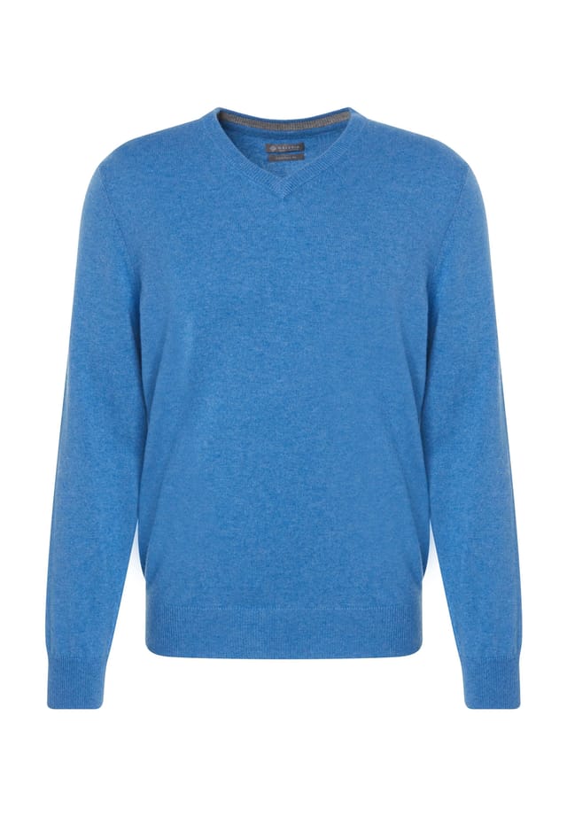 Шелково-Кашемировый свитер с V-образным вырезом и ребристыми манжетами Galeria, синий
Шелково-Кашемировый свитер с V-образным вырезом и ребристыми манжетами Galeria, синий