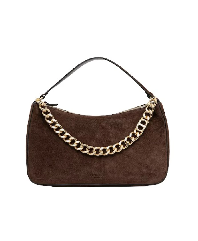 Замшевая сумочка с застежкой Twinset, коричневый
Замшевая сумочка с застежкой Twinset, коричневый