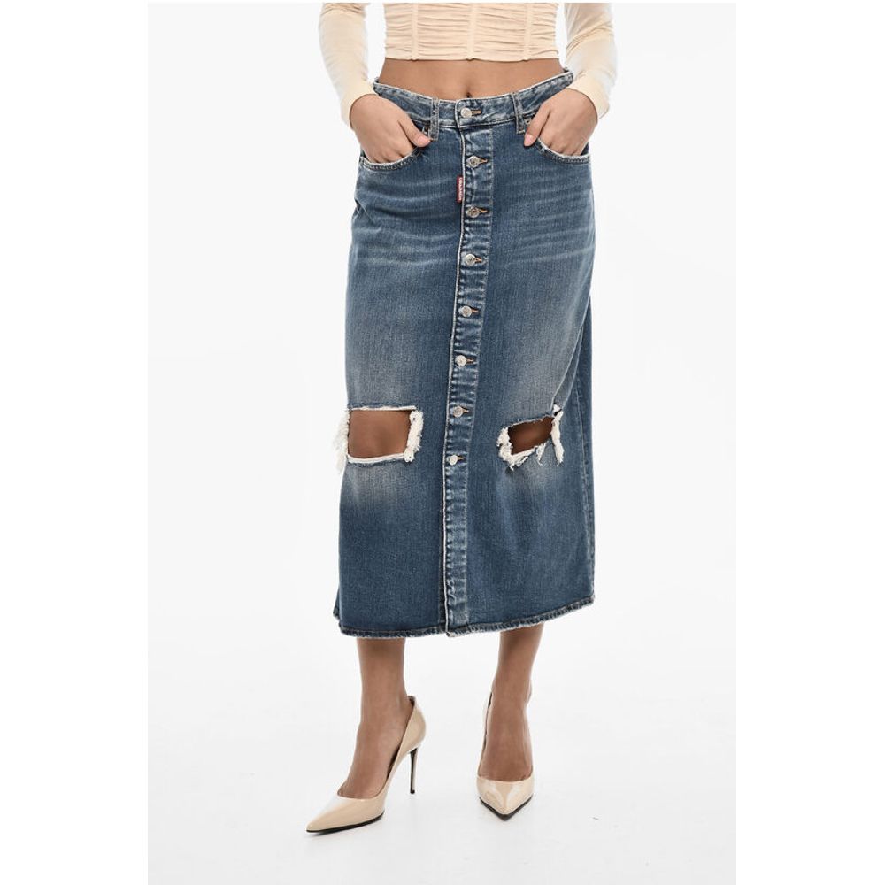 Джинсовая длинная юбка с винтажным эффектом и пуговицами спереди Dsquared2, синий
Джинсовая длинная юбка с винтажным эффектом и пуговицами спереди Dsquared2, синий