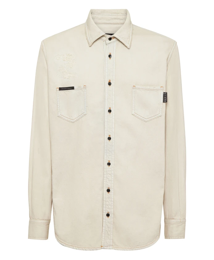 Джинсовая рубашка ls Philipp Plein, бежевый
Джинсовая рубашка ls Philipp Plein, бежевый