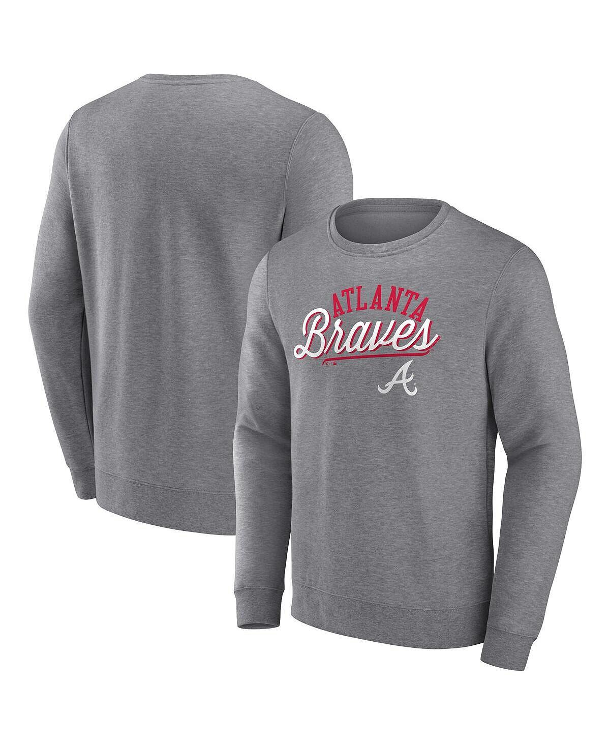 Мужской пуловер с логотипом Heather Grey Atlanta Braves Simplicity Fanatics 
Мужской пуловер с логотипом Heather Grey Atlanta Braves Simplicity Fanatics