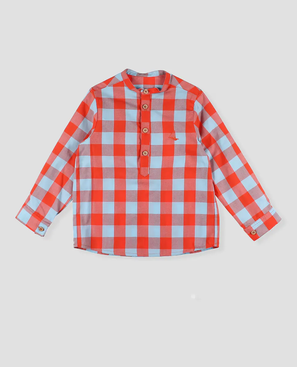 Рубашка для мальчика в клетку с длинным рукавом Foque, коралловый
Рубашка для мальчика в клетку с длинным рукавом Foque, коралловый
