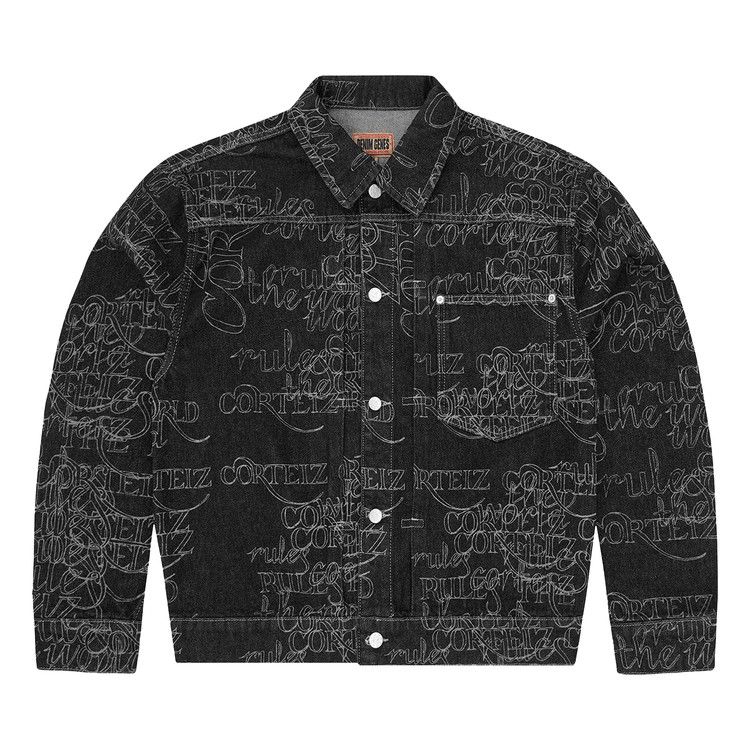 Брюки Corteiz Handwritten Denim Trucker, Black 
Брюки Corteiz Handwritten Denim Trucker, Black