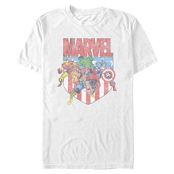 Футболка с принтом щита Америки из вселенной Мстителей Marvel
Футболка с принтом щита Америки из вселенной Мстителей Marvel