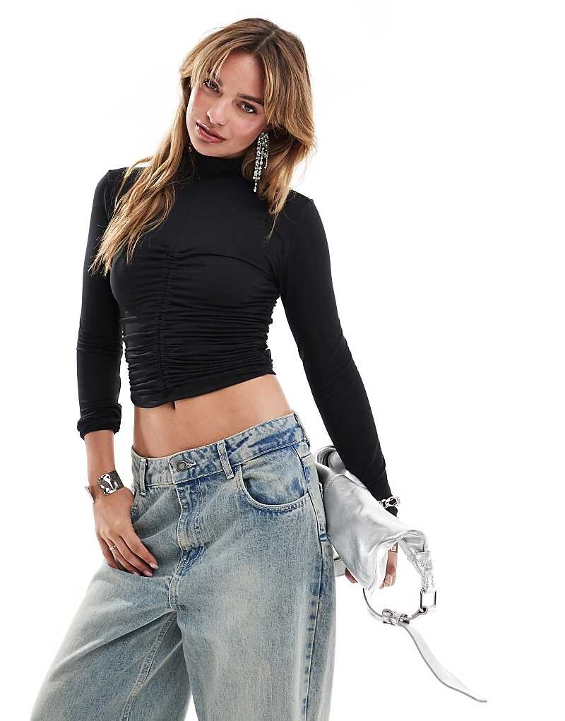 Brave Soul – черная водолазка с длинными рукавами и рюшами
Brave Soul – черная водолазка с длинными рукавами и рюшами