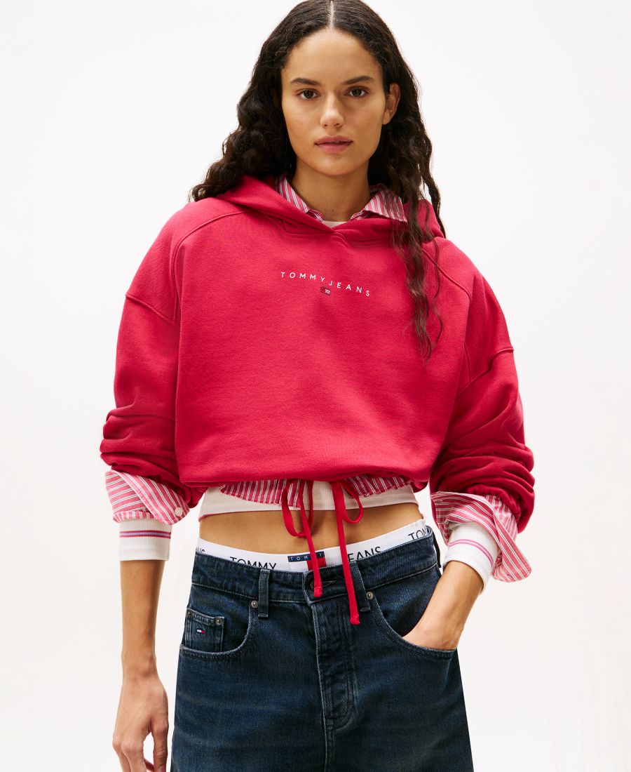 Женская укороченная толстовка с блестками и линейным рисунком Tommy Jeans, Ruby Rhubarb
Женская укороченная толстовка с блестками и линейным рисунком Tommy Jeans, Ruby Rhubarb