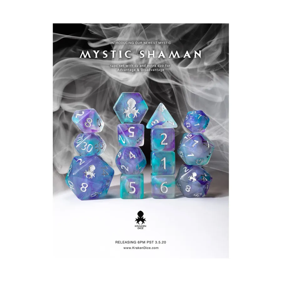 Набор Poly — Мистический Шаман с серебром (14), Poly Sets - Mystics