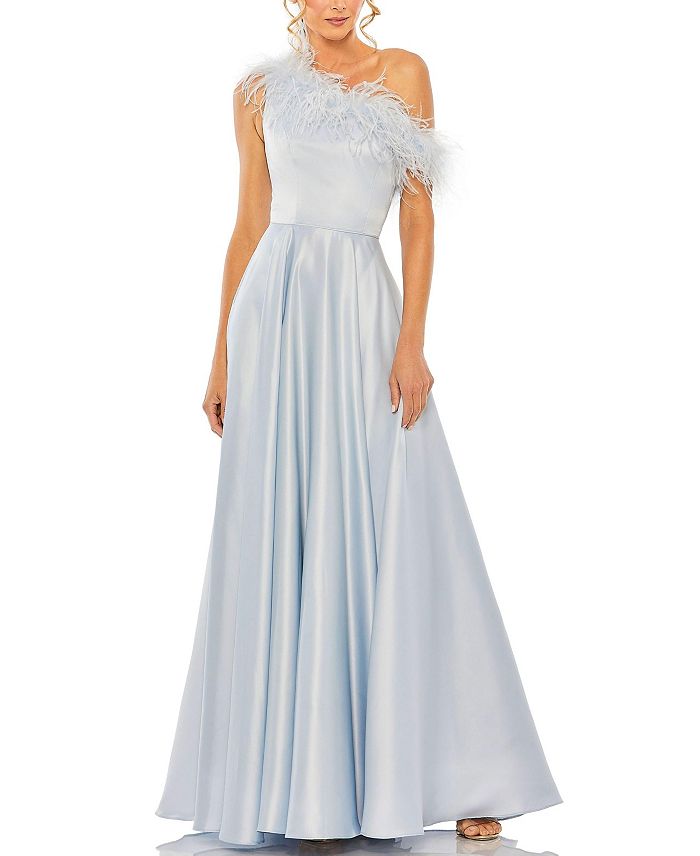 Платье-футляр с одним плечом и перьями Mac Duggal, синий
Платье-футляр с одним плечом и перьями Mac Duggal, синий