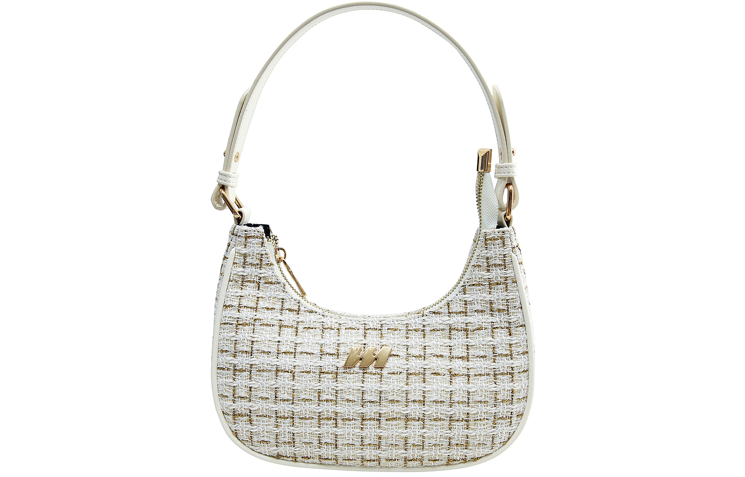 Сумка-полумесяц из ткани Наплечная сумка Повседневная женская Многоцветная MQ, Молочный белый 
Сумка-полумесяц из ткани Наплечная сумка Повседневная женская Многоцветная MQ, Молочный белый