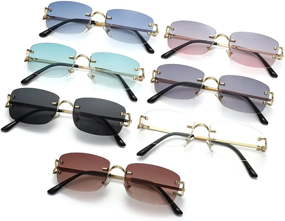 kachawoo Маленькие квадратные солнцезащитные очки без оправы для женщин, металлические безрамочные ретро-очки, люксовый бренд, узкие линзы, Gold With Clear
kachawoo Маленькие квадратные солнцезащитные очки без оправы для женщин, металлические безрамочные ретро-очки, люксовый бренд, узкие линзы, Gold With Clear