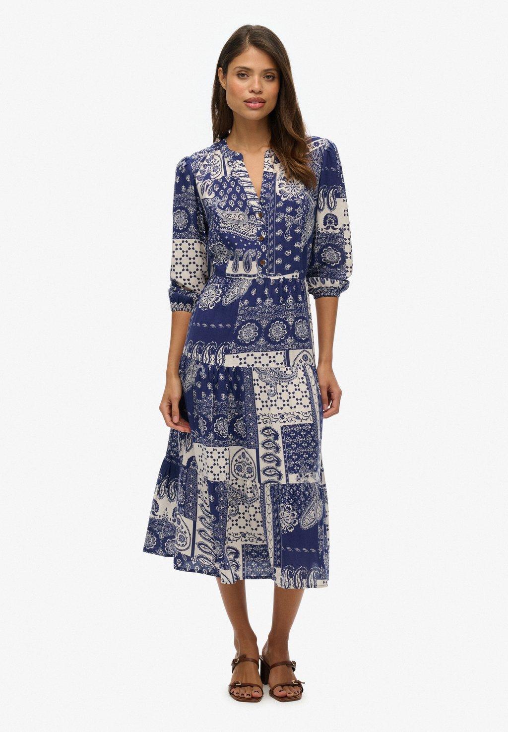 Платье-рубашка TIERED MIDI Superdry, синий
Платье-рубашка TIERED MIDI Superdry, синий