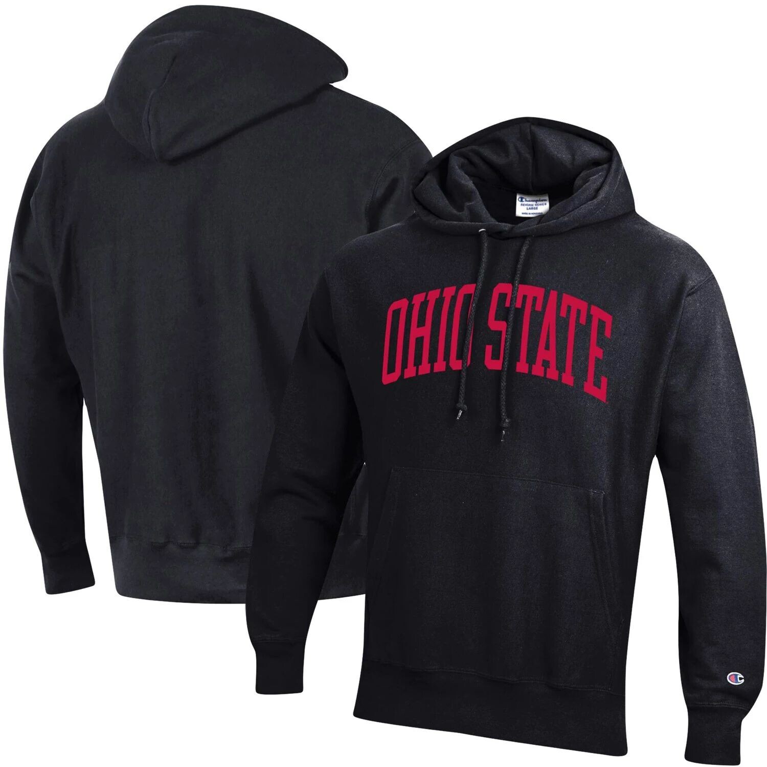 Мужской черный пуловер с капюшоном Ohio State Buckeyes Team Arch обратного переплетения Champion
Мужской черный пуловер с капюшоном Ohio State Buckeyes Team Arch обратного переплетения Champion