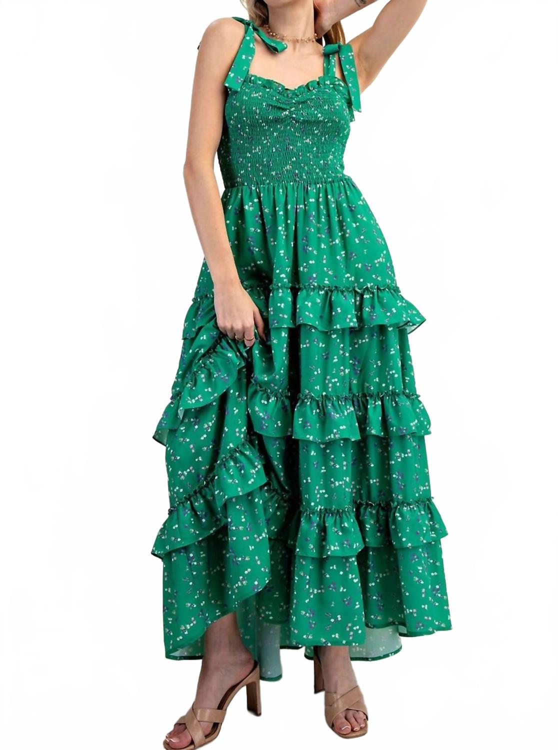 Зеленое платье макси с цветочным принтом и ярусными рюшами Eesome
Зеленое платье макси с цветочным принтом и ярусными рюшами Eesome