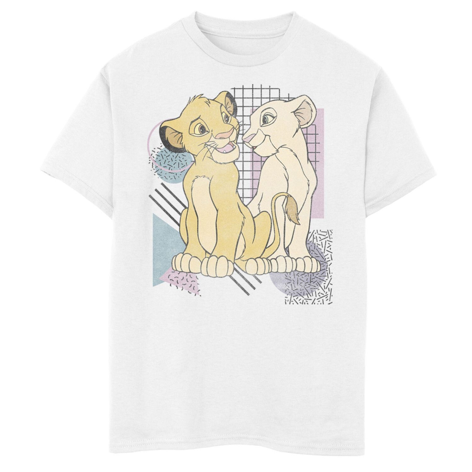 Футболка с рисунком «Симба и Нала» для мальчиков 8–20 лет «Король Лев» Disney's «Король Лев» ко Дню святого Валентина Disney, белый