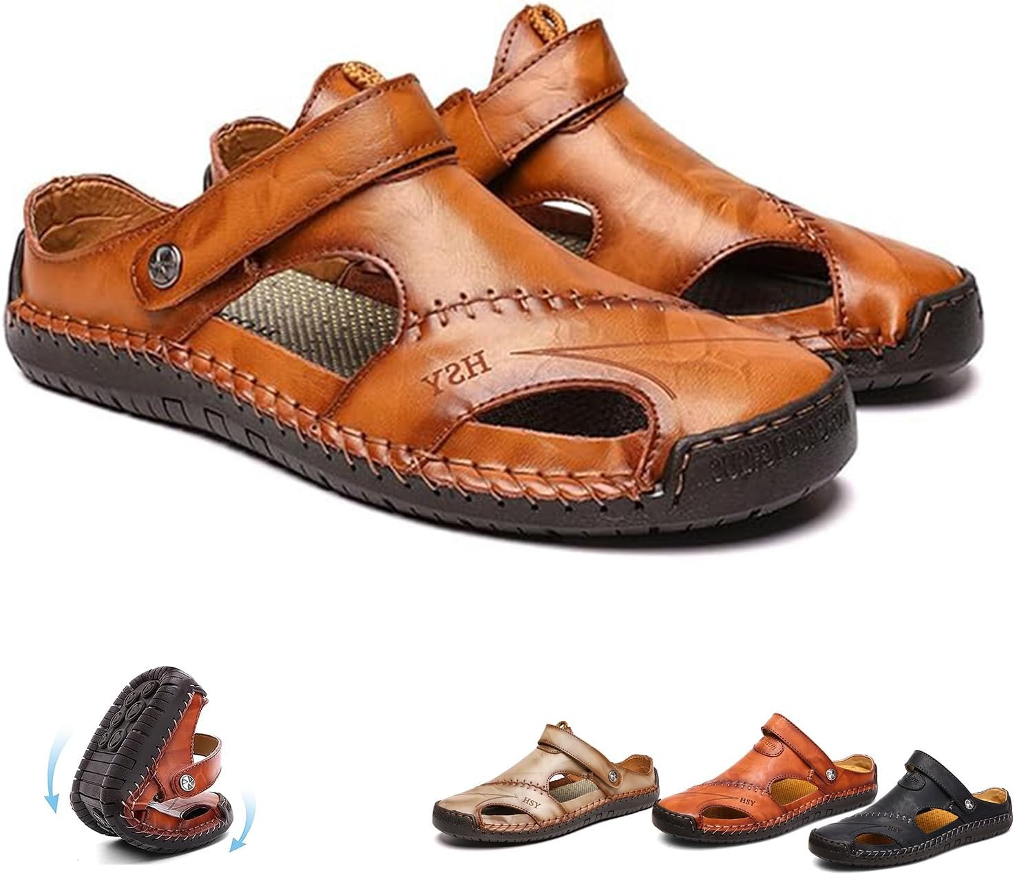 Мужские дышащие сандалии VULHVDJU большого размера из мягкой кожи, регулируемые, на открытом воздухе, коричневый
Мужские дышащие сандалии VULHVDJU большого размера из мягкой кожи, регулируемые, на открытом воздухе, коричневый