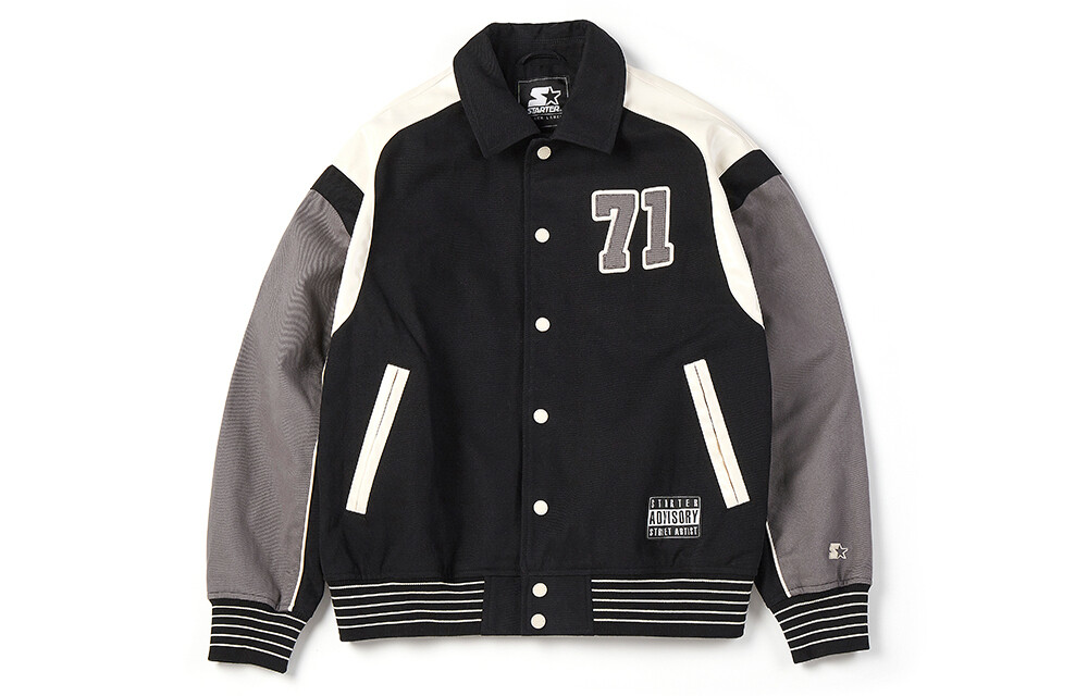 Бейсбольная куртка унисекс черный Starter 
Бейсбольная куртка унисекс черный Starter