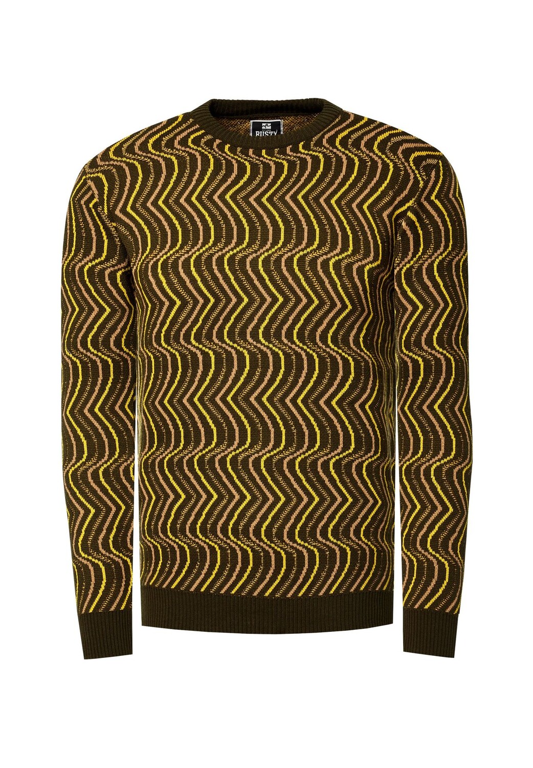 Свитер отличного дизайна RUSTY NEAL, хаки 
Свитер отличного дизайна RUSTY NEAL, хаки