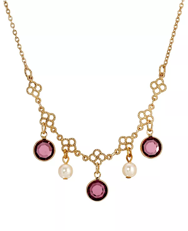 Ожерелье-Нагрудник из искусственного жемчуга золотистого оттенка с кристаллами 2028, purple
Ожерелье-Нагрудник из искусственного жемчуга золотистого оттенка с кристаллами 2028, purple