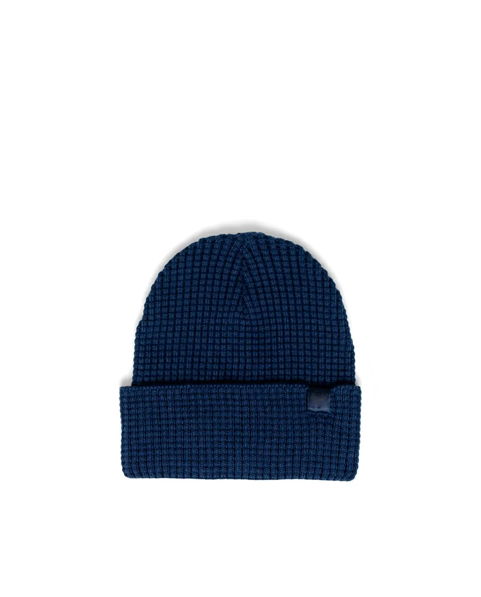 Вязаный ребристый зеленый унисекс-головной убор Herschel, темно-синий 
Вязаный ребристый зеленый унисекс-головной убор Herschel, темно-синий